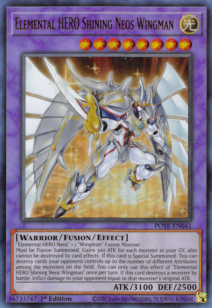 Elemental HERO Shining Neos Wingman [POTE-EN041] Ultra Rare | Jomio and Rueliete's Cards and Comics