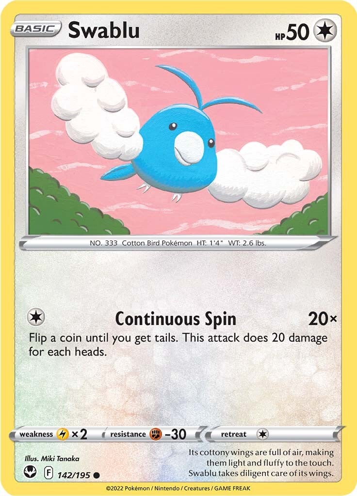 Swablu (142/195) [Sword & Shield: Silver Tempest] | Jomio and Rueliete's Cards and Comics