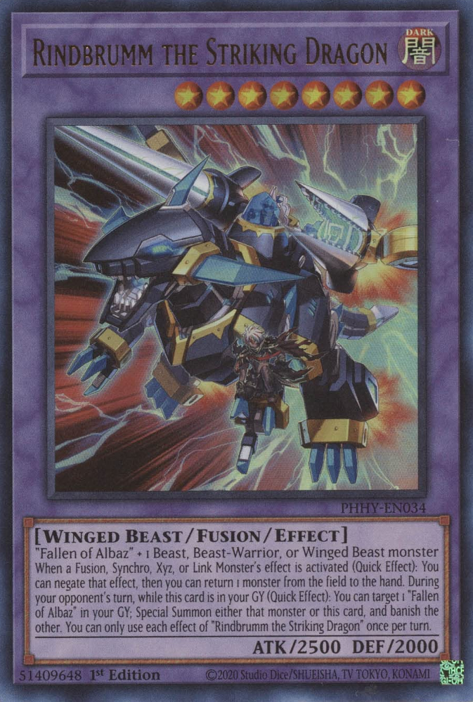 Rindbrumm the Striking Dragon [PHHY-EN034] Ultra Rare | Jomio and Rueliete's Cards and Comics