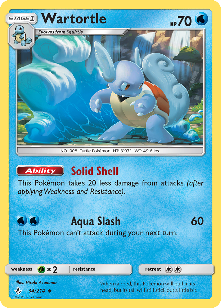 Wartortle (34/214) [Sun & Moon: Unbroken Bonds] | Jomio and Rueliete's Cards and Comics