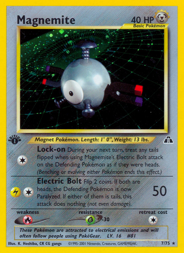Magnemite (7/75) [Neo Discovery 1st Edition] | Jomio and Rueliete's Cards and Comics