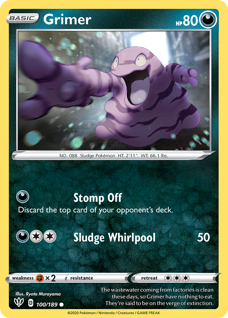 Grimer (100/189) [Sword & Shield: Darkness Ablaze] | Jomio and Rueliete's Cards and Comics