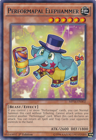 Performapal Elephammer [MP16-EN002] Rare | Jomio and Rueliete's Cards and Comics