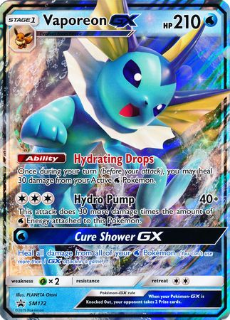 Vaporeon GX (SM172) (Jumbo Card) [Sun & Moon: Black Star Promos] | Jomio and Rueliete's Cards and Comics