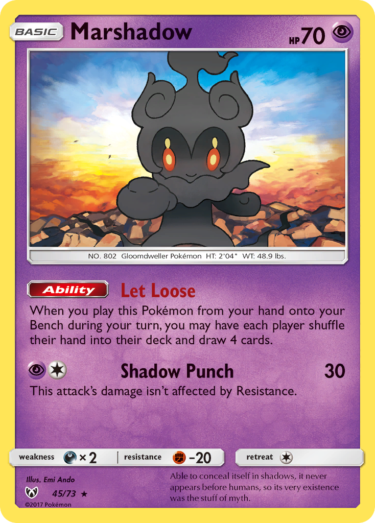 Marshadow (45/73) [Sun & Moon: Shining Legends] | Jomio and Rueliete's Cards and Comics