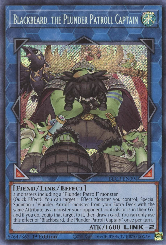 Blackbeard, the Plunder Patroll Captain [BLCR-EN094] Secret Rare | Jomio and Rueliete's Cards and Comics