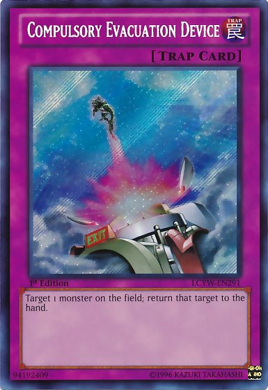 Compulsory Evacuation Device [LCYW-EN291] Secret Rare | Jomio and Rueliete's Cards and Comics