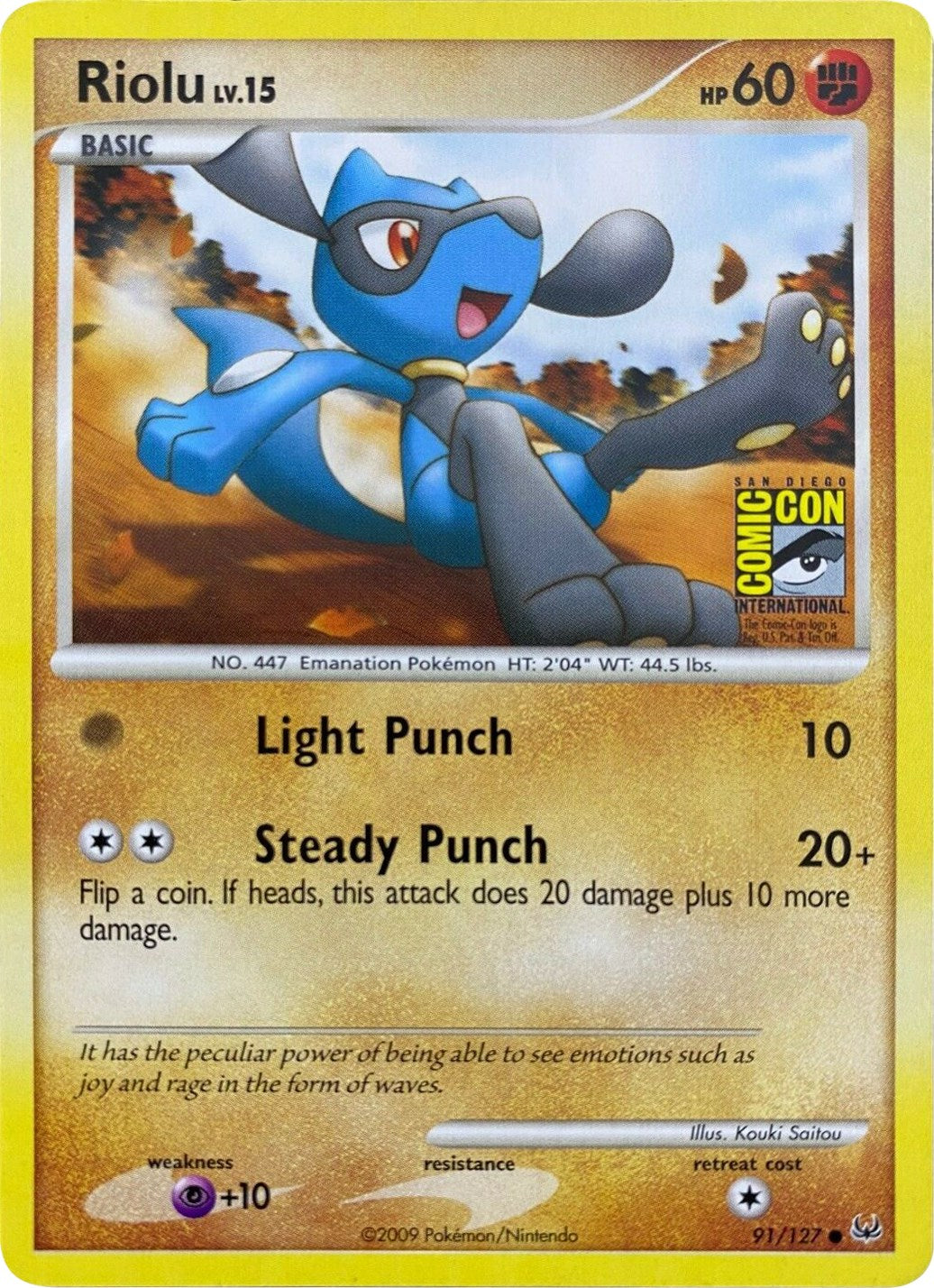 Riolu (91/127) (SDCC 2009) [Platinum: Base Set] | Jomio and Rueliete's Cards and Comics