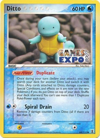 Ditto (64/113) (Games Expo Exclusive) [EX: Delta Species] | Jomio and Rueliete's Cards and Comics