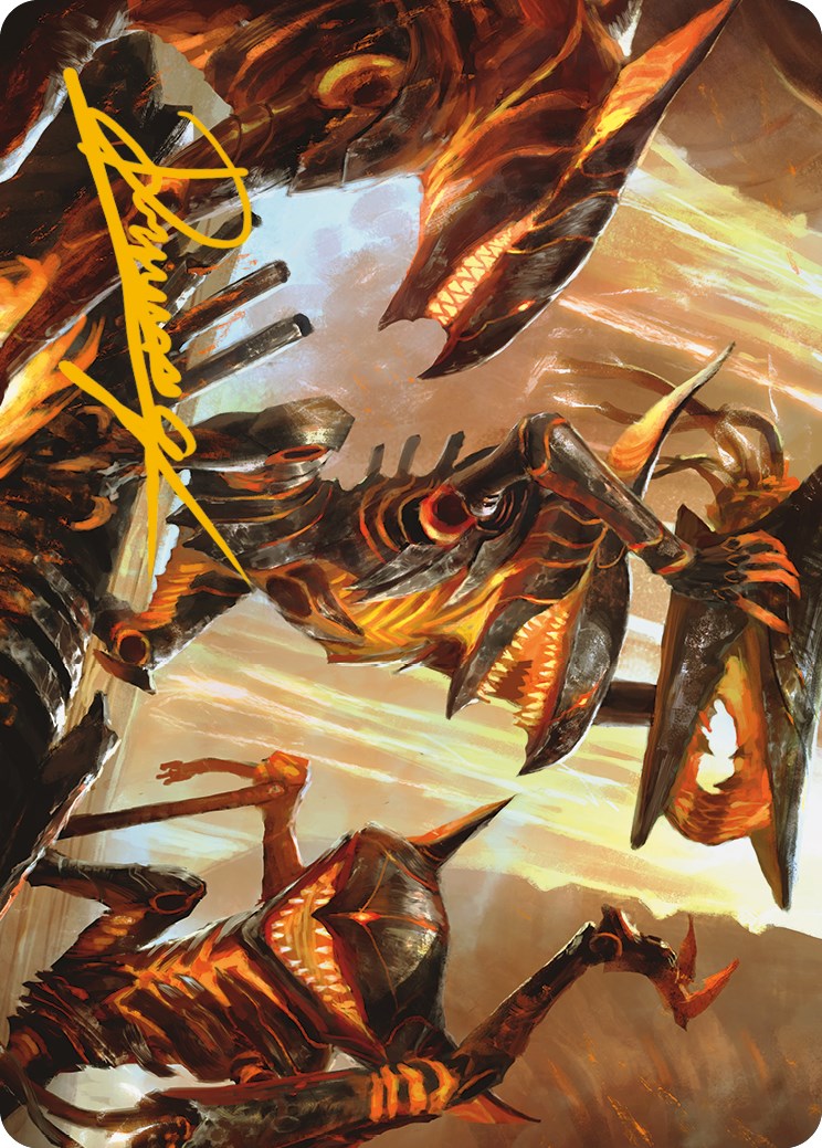 Gleeful Demolition Art Card (Gold-Stamped Signature) [Phyrexia: All Will Be One Art Series] | Jomio and Rueliete's Cards and Comics