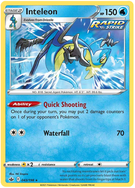 Inteleon (043/198) (Theme Deck Exclusive) [Sword & Shield: Chilling Reign] | Jomio and Rueliete's Cards and Comics
