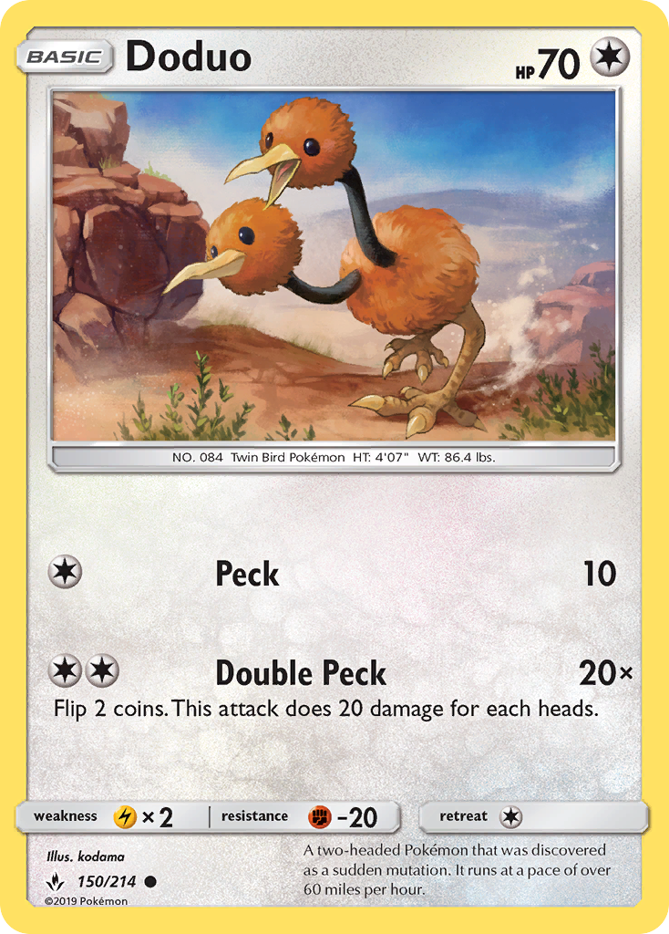 Doduo (150/214) [Sun & Moon: Unbroken Bonds] | Jomio and Rueliete's Cards and Comics