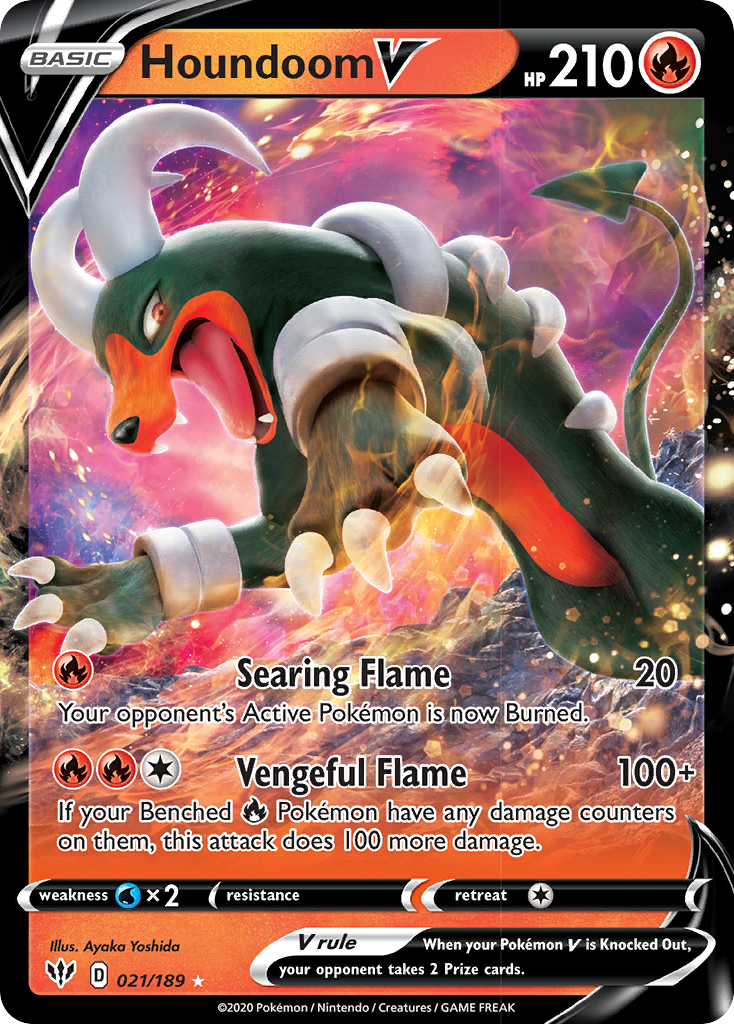 Houndoom V (021/189) [Sword & Shield: Darkness Ablaze] | Jomio and Rueliete's Cards and Comics