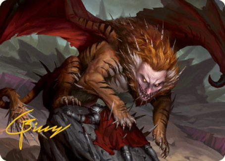 Manticore Art Card (Gold-Stamped Signature) [Dungeons & Dragons: Adventures in the Forgotten Realms Art Series] | Jomio and Rueliete's Cards and Comics
