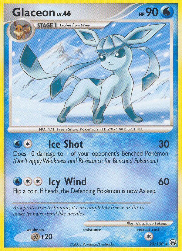 Glaceon (20/100) (Theme Deck Exclusive) [Diamond & Pearl: Majestic Dawn] | Jomio and Rueliete's Cards and Comics