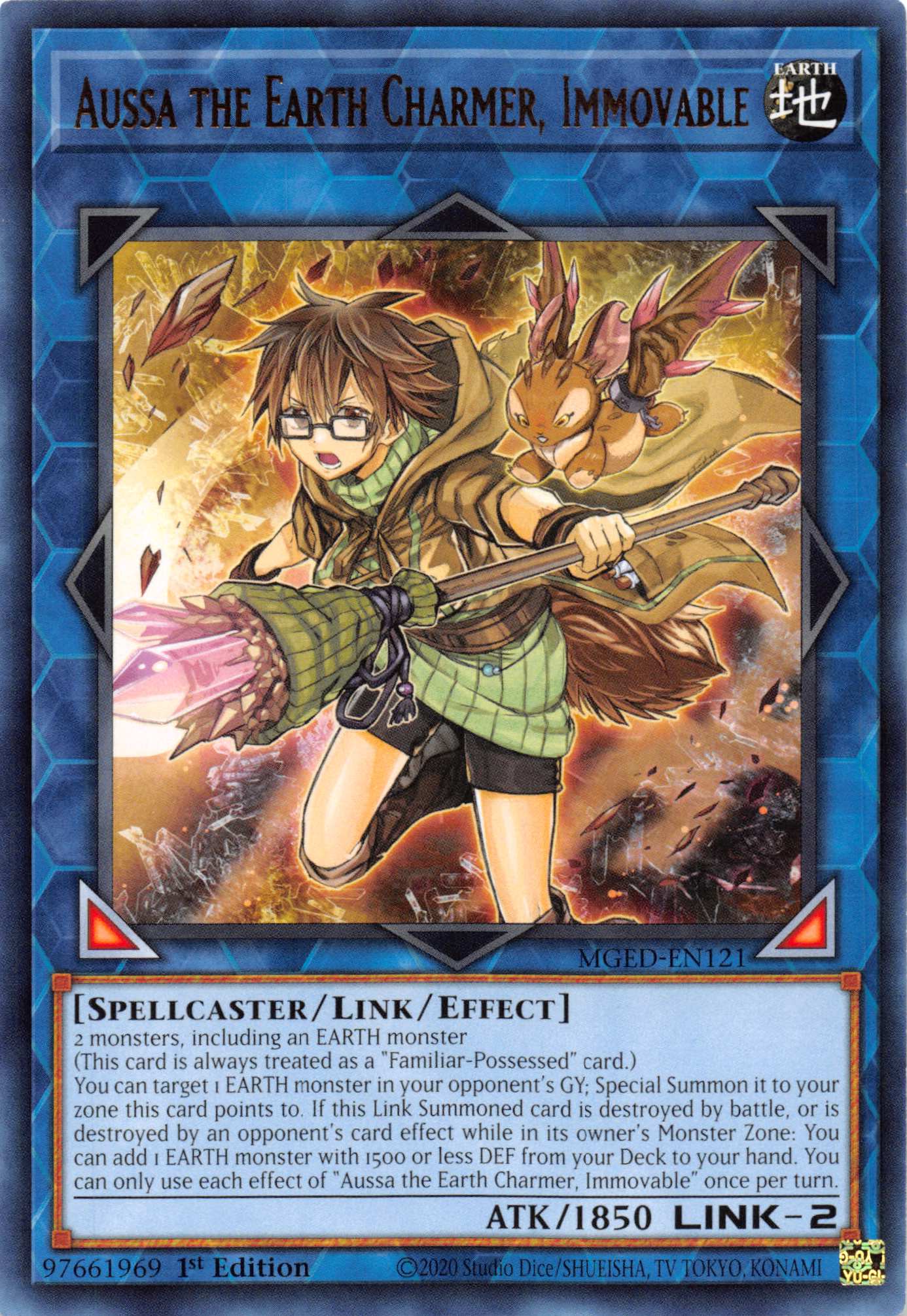 Aussa the Earth Charmer, Immovable [MGED-EN121] Rare | Jomio and Rueliete's Cards and Comics