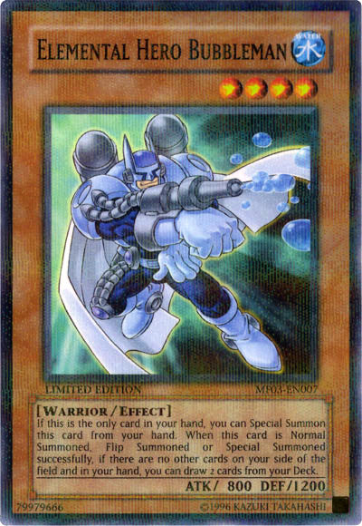 Elemental HERO Bubbleman [MF03-EN007] Parallel Rare | Jomio and Rueliete's Cards and Comics