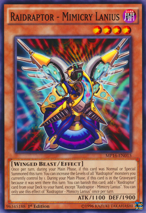 Raidraptor - Mimicry Lanius [MP16-EN015] Common | Jomio and Rueliete's Cards and Comics