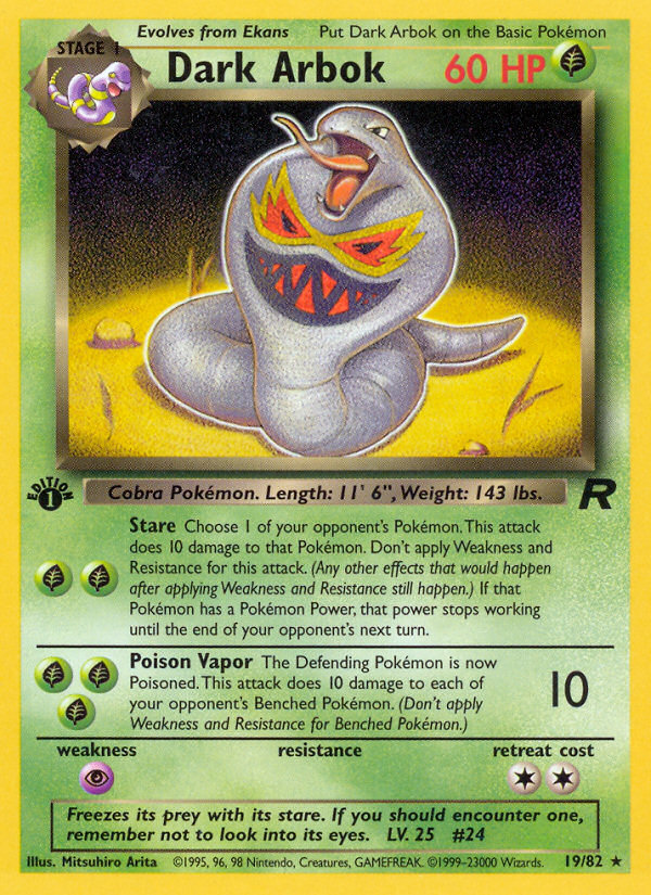 Dark Arbok (19/82) [Team Rocket 1st Edition] | Jomio and Rueliete's Cards and Comics