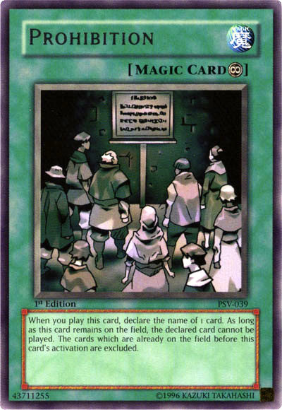 Prohibition [PSV-039] Rare | Jomio and Rueliete's Cards and Comics
