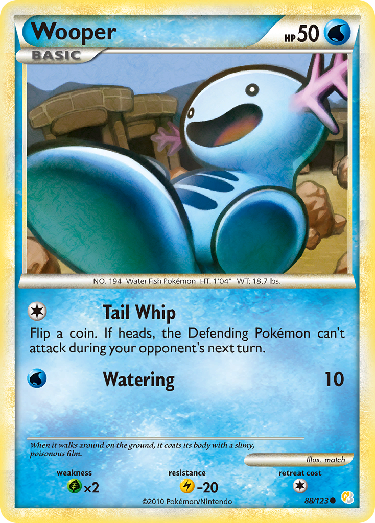 Wooper (88/123) [HeartGold & SoulSilver: Base Set] | Jomio and Rueliete's Cards and Comics