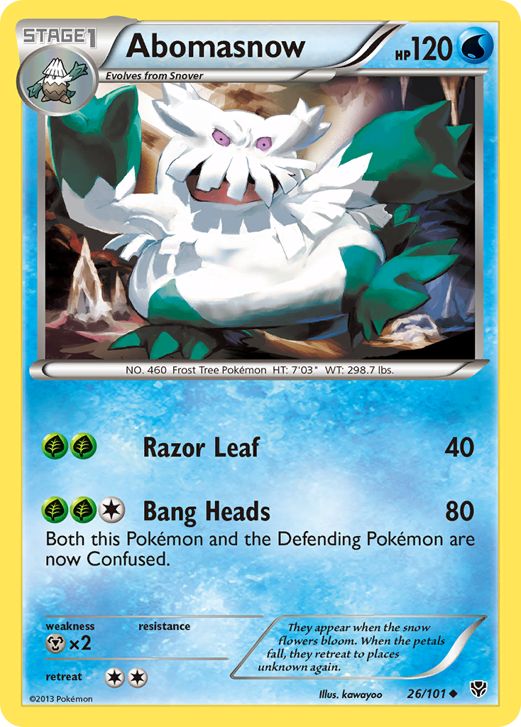 Abomasnow (26/101) [Black & White: Plasma Blast] | Jomio and Rueliete's Cards and Comics