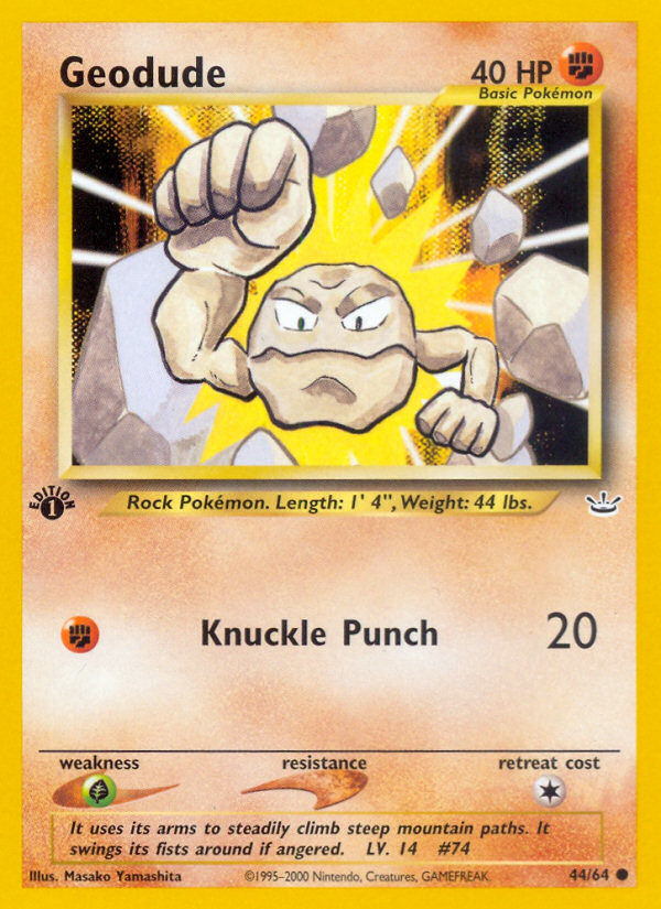 Geodude (44/64) [Neo Revelation 1st Edition] | Jomio and Rueliete's Cards and Comics
