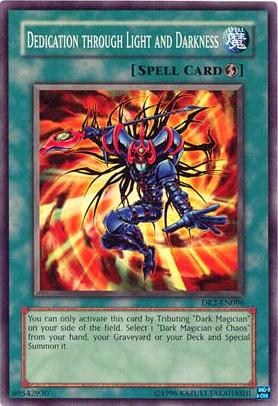Dedication through Light and Darkness [DR2-EN096] Super Rare | Jomio and Rueliete's Cards and Comics