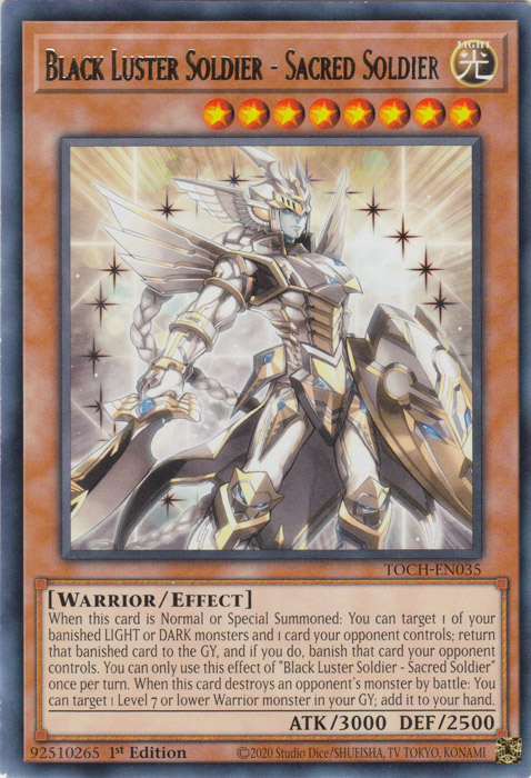 Black Luster Soldier - Sacred Soldier [TOCH-EN035] Rare | Jomio and Rueliete's Cards and Comics