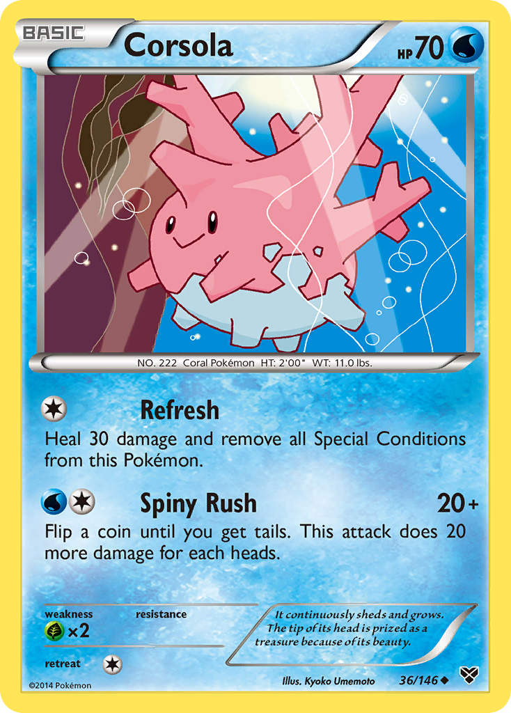 Corsola (36/146) [XY: Base Set] | Jomio and Rueliete's Cards and Comics