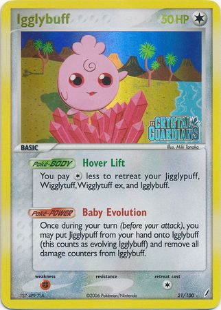 Igglybuff (21/100) (Stamped) [EX: Crystal Guardians] | Jomio and Rueliete's Cards and Comics