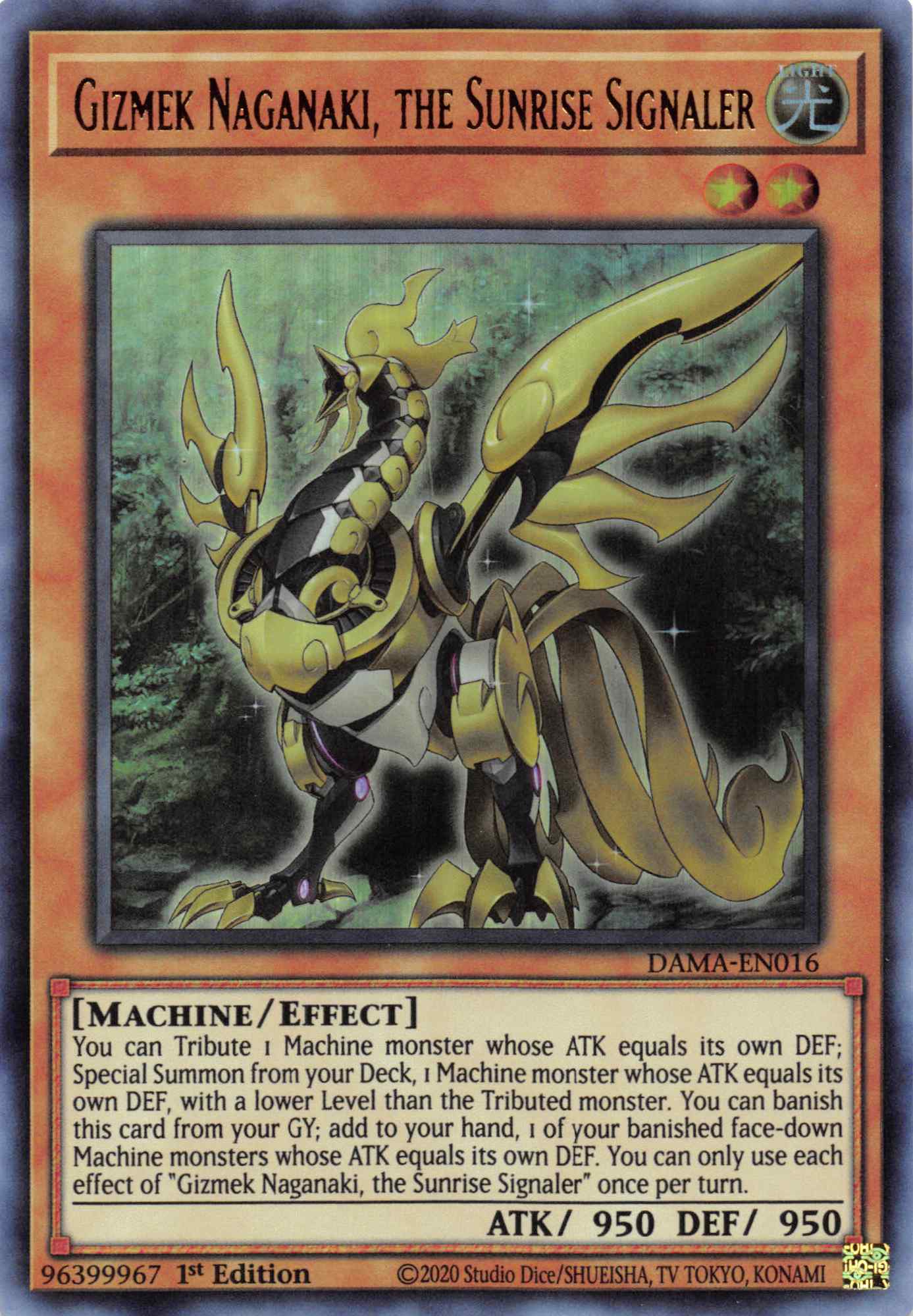 Gizmek Naganaki, the Sunrise Signaler [DAMA-EN016] Ultra Rare | Jomio and Rueliete's Cards and Comics