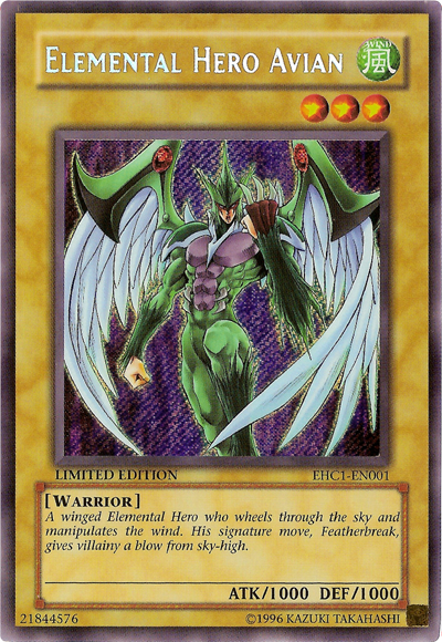 Elemental HERO Avian [EHC1-EN001] Secret Rare | Jomio and Rueliete's Cards and Comics