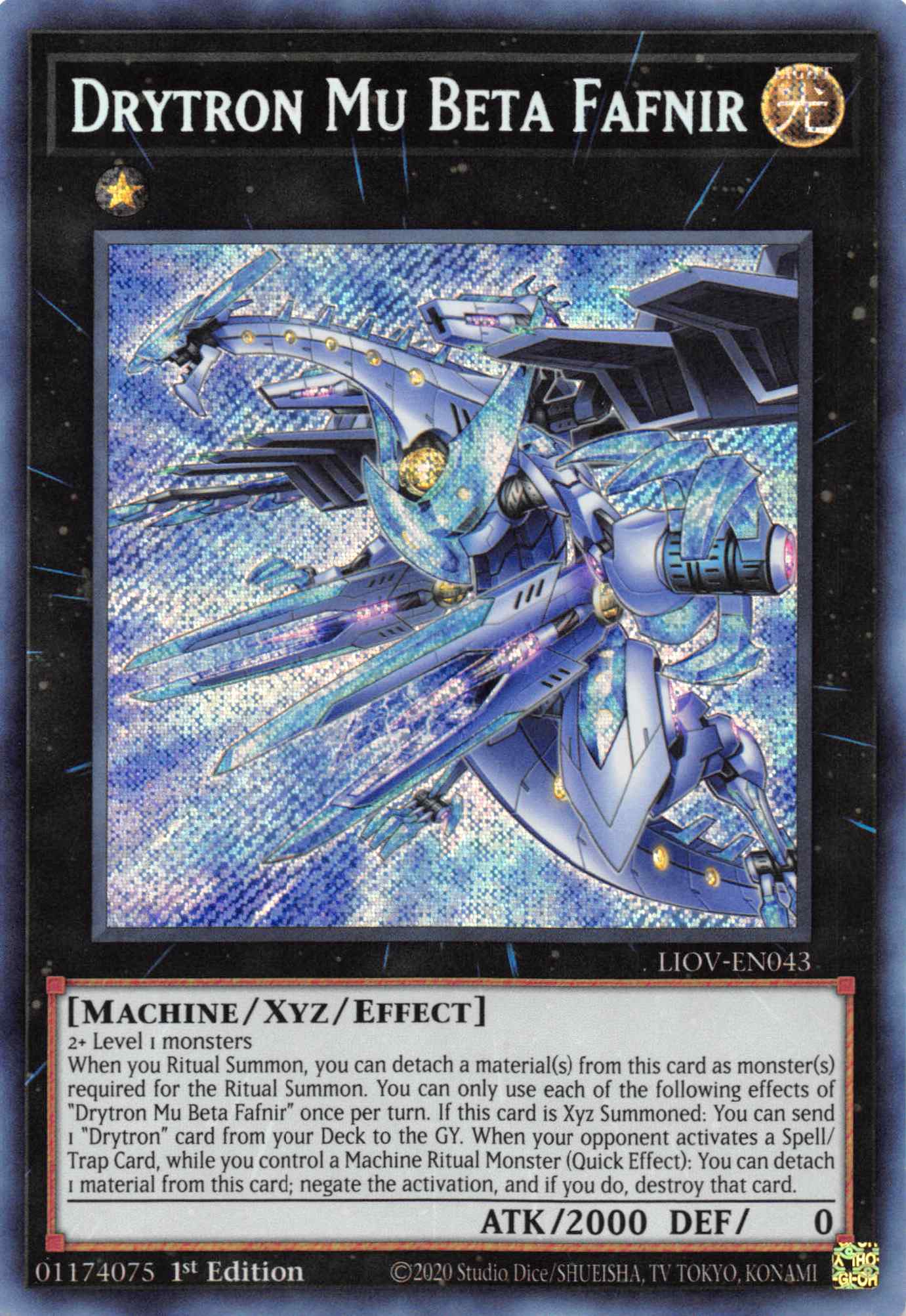 Drytron Mu Beta Fafnir [LIOV-EN043] Secret Rare | Jomio and Rueliete's Cards and Comics