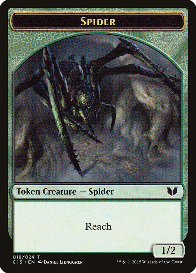 Saproling // Spider Double-Sided Token [Commander 2015 Tokens] | Jomio and Rueliete's Cards and Comics