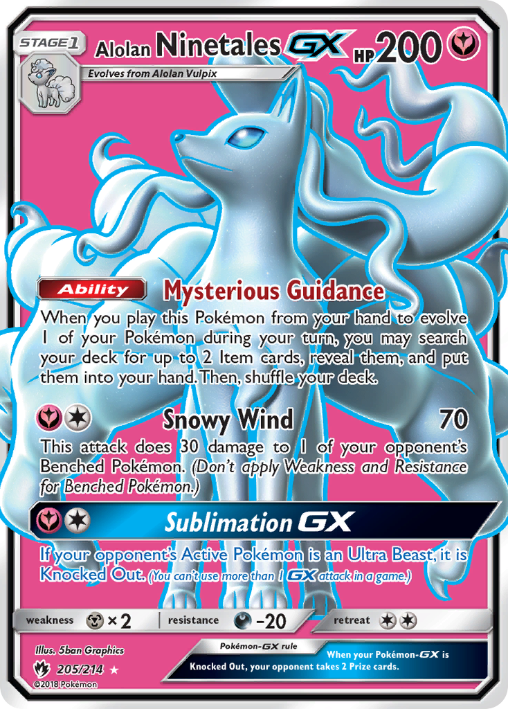 Alolan Ninetales GX (205/214) [Sun & Moon: Lost Thunder] | Jomio and Rueliete's Cards and Comics