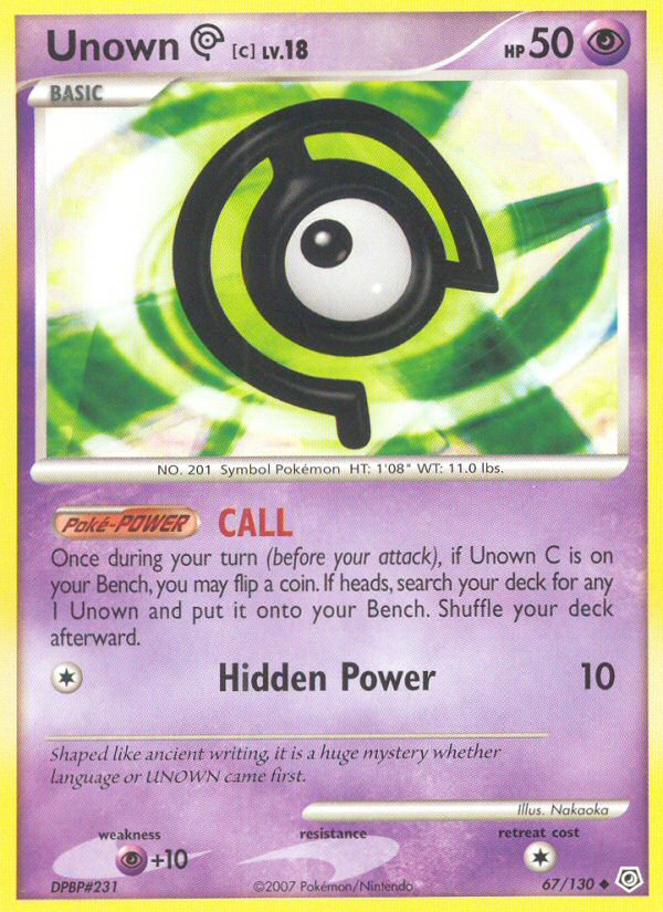 Unown C (67/130) [Diamond & Pearl: Base Set] | Jomio and Rueliete's Cards and Comics