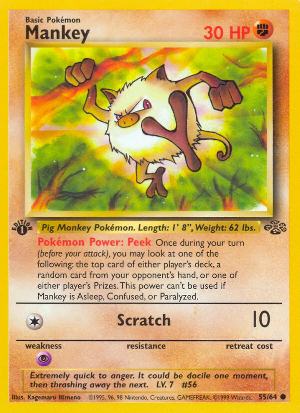 Mankey (55/64) [Jungle 1st Edition] | Jomio and Rueliete's Cards and Comics