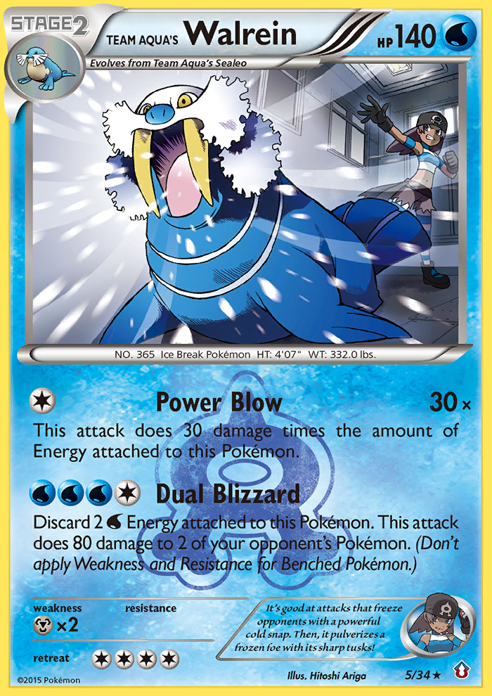 Team Aqua's Walrein (5/34) [XY: Double Crisis] | Jomio and Rueliete's Cards and Comics