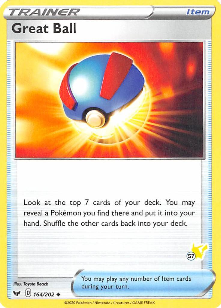 Great Ball (164/202) (Pikachu Stamp #57) [Battle Academy 2022] | Jomio and Rueliete's Cards and Comics