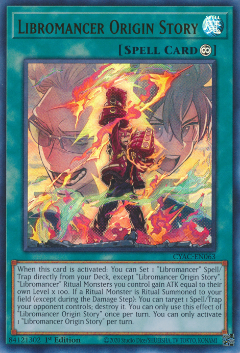 Libromancer Origin Story [CYAC-EN063] Ultra Rare | Jomio and Rueliete's Cards and Comics
