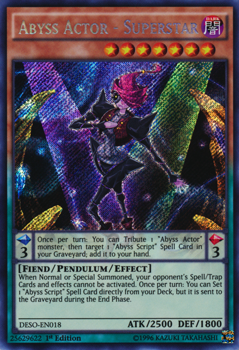 Abyss Actor - Superstar [DESO-EN018] Secret Rare | Jomio and Rueliete's Cards and Comics