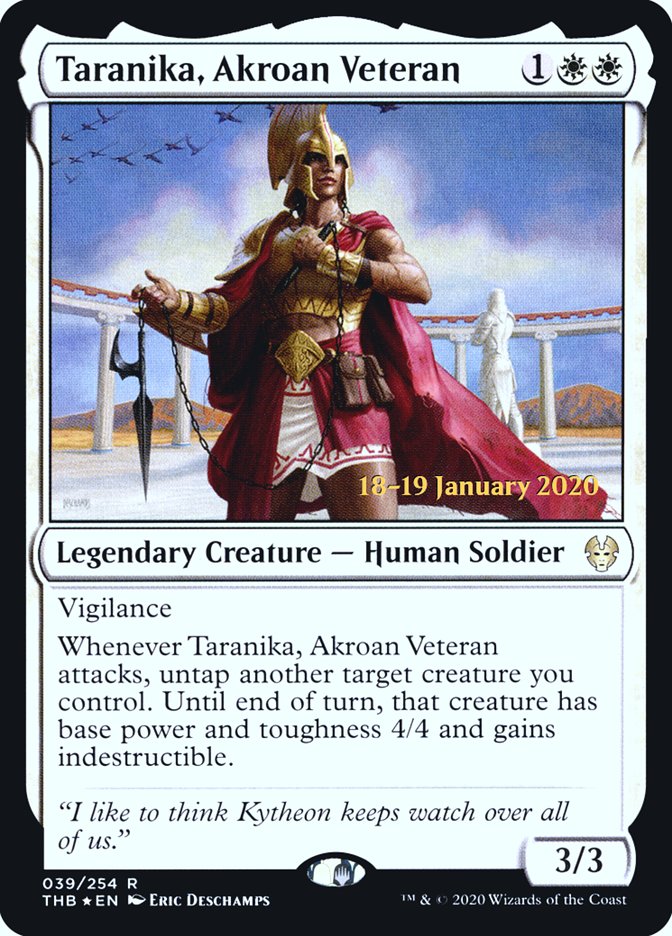 Taranika, Akroan Veteran [Theros Beyond Death Prerelease Promos] | Jomio and Rueliete's Cards and Comics