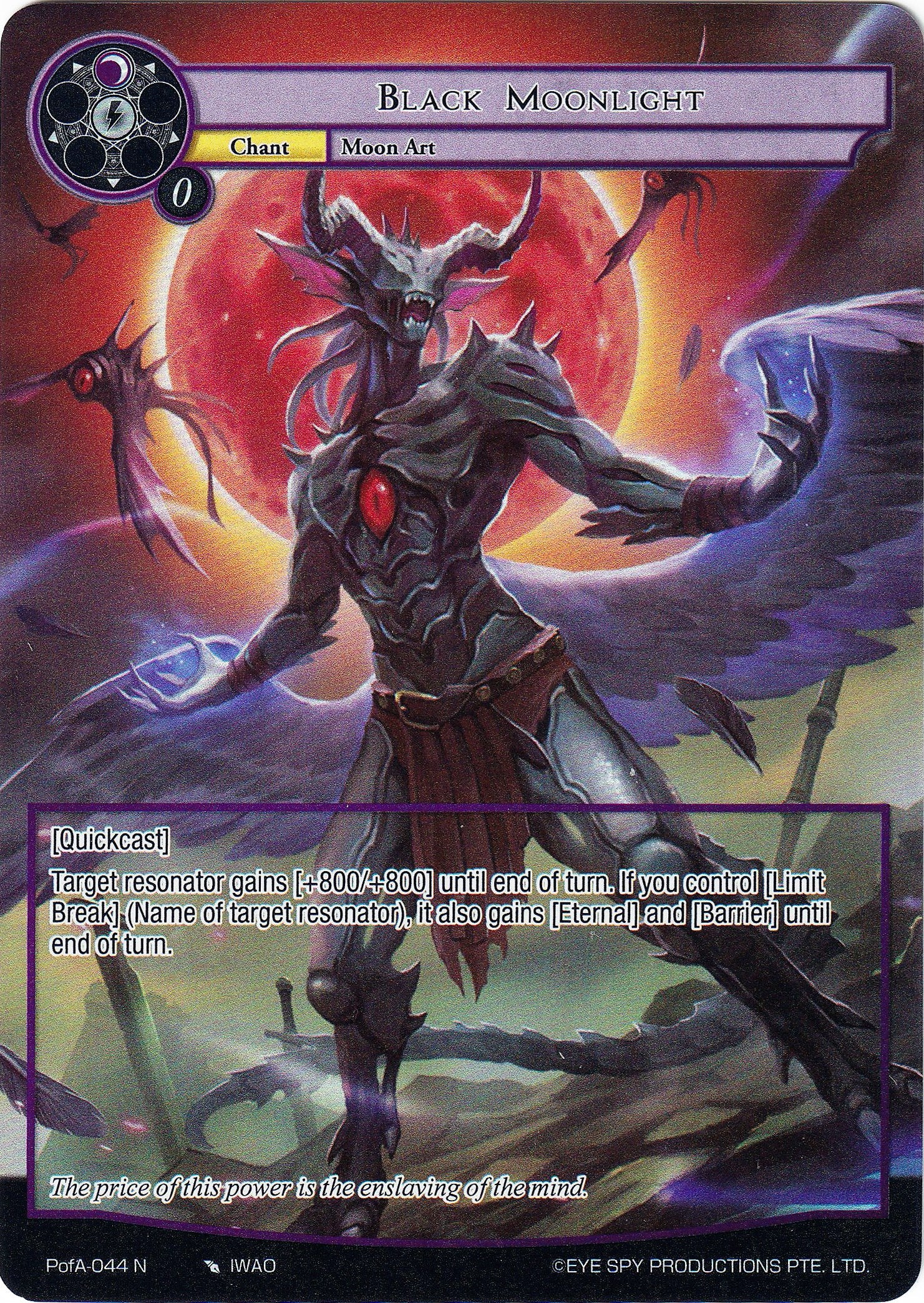Black Moonlight (Full Art) (PofA-044) [Alice Origin IV: Prologue of Attoractia] | Jomio and Rueliete's Cards and Comics