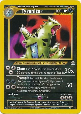 Tyranitar (31/75) [Neo Discovery Unlimited] | Jomio and Rueliete's Cards and Comics