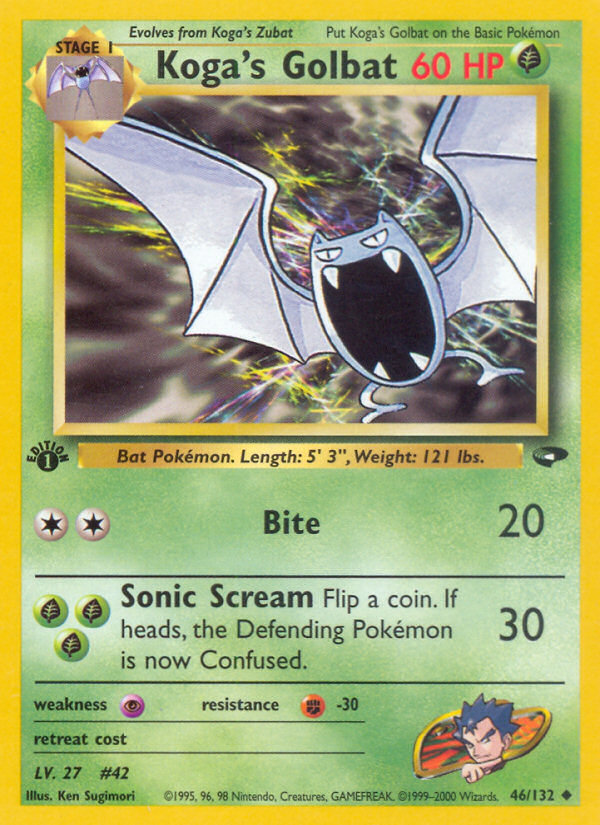 Koga's Golbat (46/132) [Gym Challenge 1st Edition] | Jomio and Rueliete's Cards and Comics