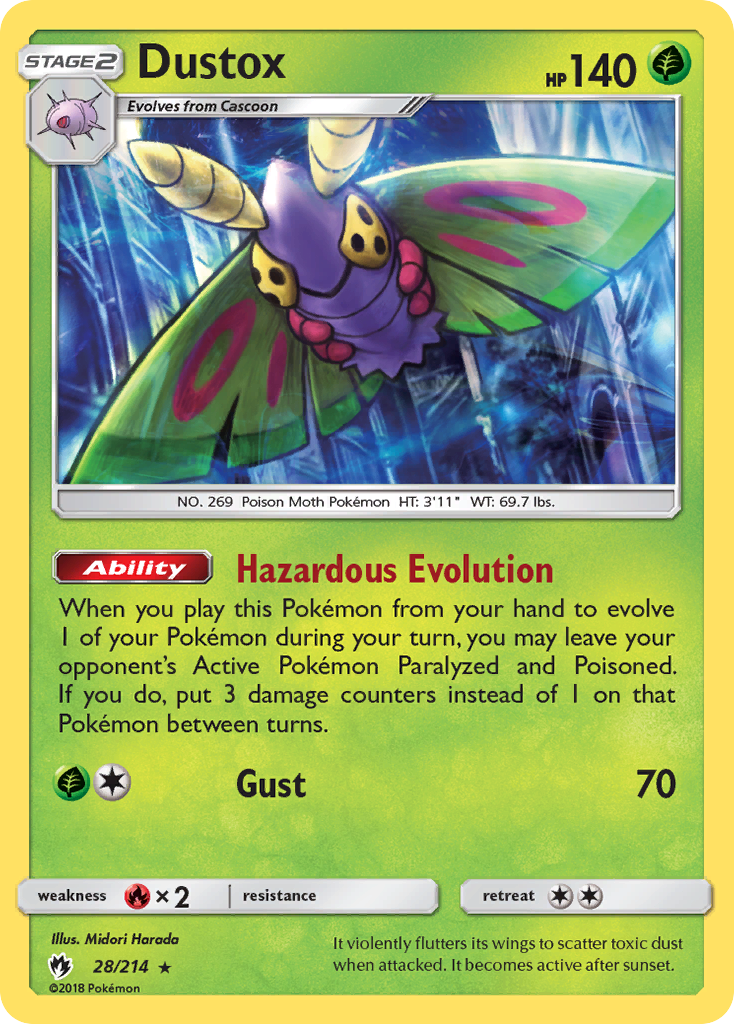 Dustox (28/214) [Sun & Moon: Lost Thunder] | Jomio and Rueliete's Cards and Comics