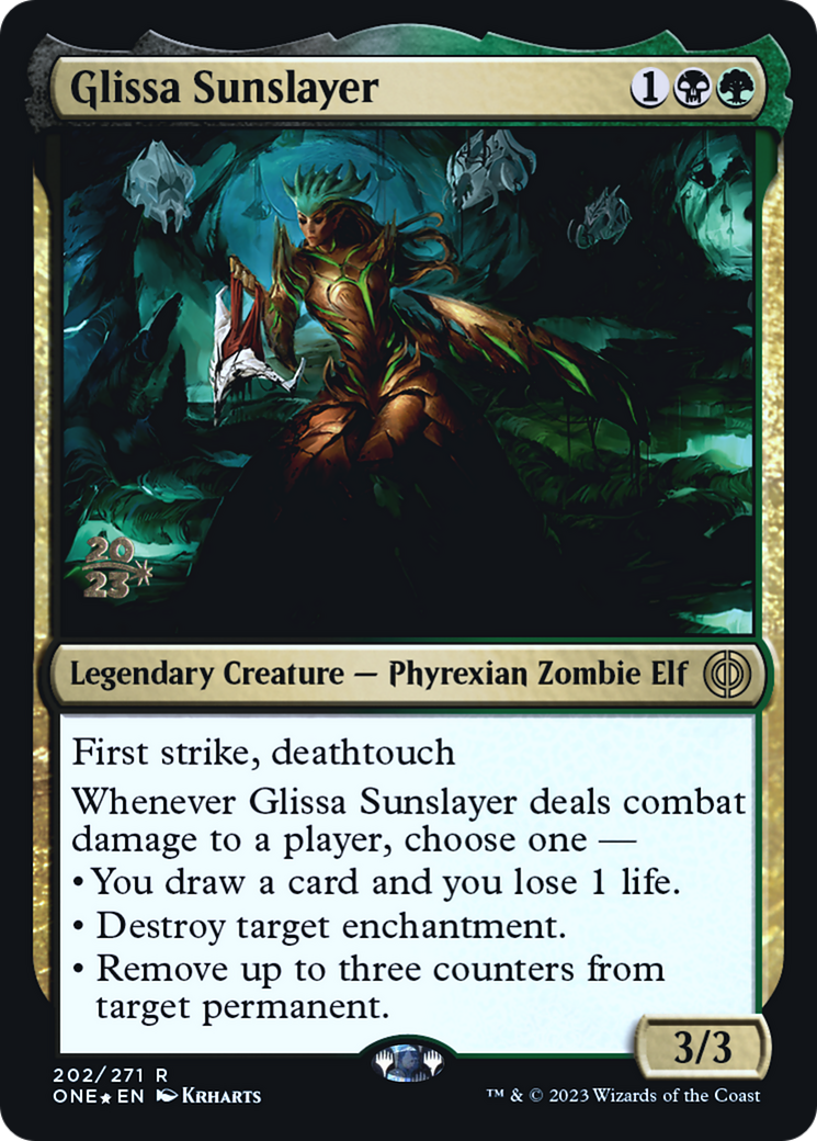 Glissa Sunslayer [Phyrexia: All Will Be One Prerelease Promos] | Jomio and Rueliete's Cards and Comics