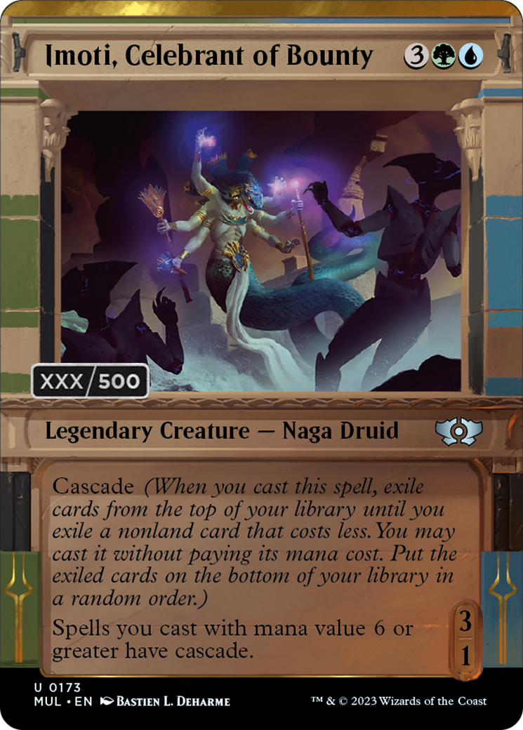 Imoti, Celebrant of Bounty (Serialized) [Multiverse Legends] | Jomio and Rueliete's Cards and Comics