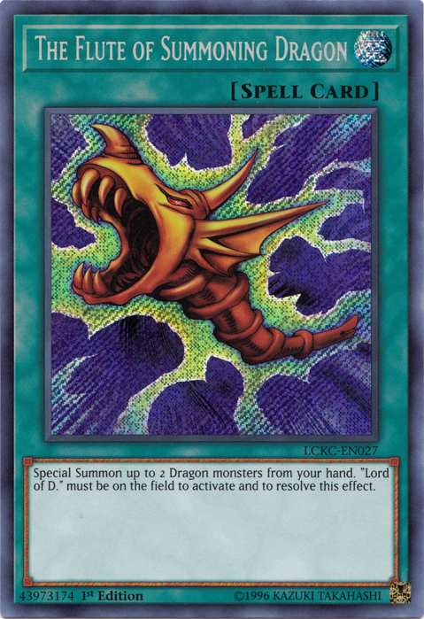 The Flute of Summoning Dragon [LCKC-EN027] Secret Rare | Jomio and Rueliete's Cards and Comics